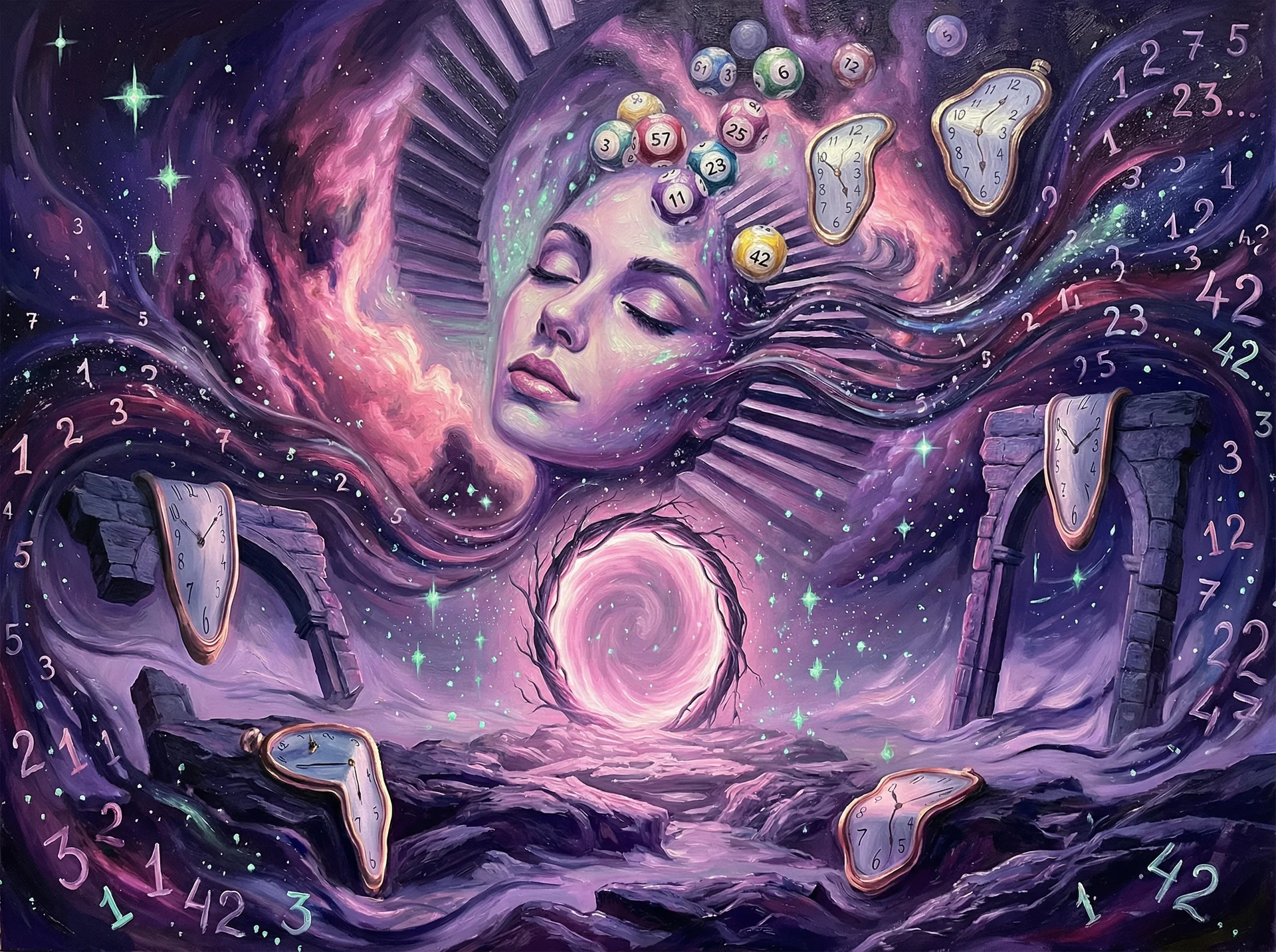 超现实艺术作品 - 宇宙面容与星河之梦，168幸运飞艇 灵感画作