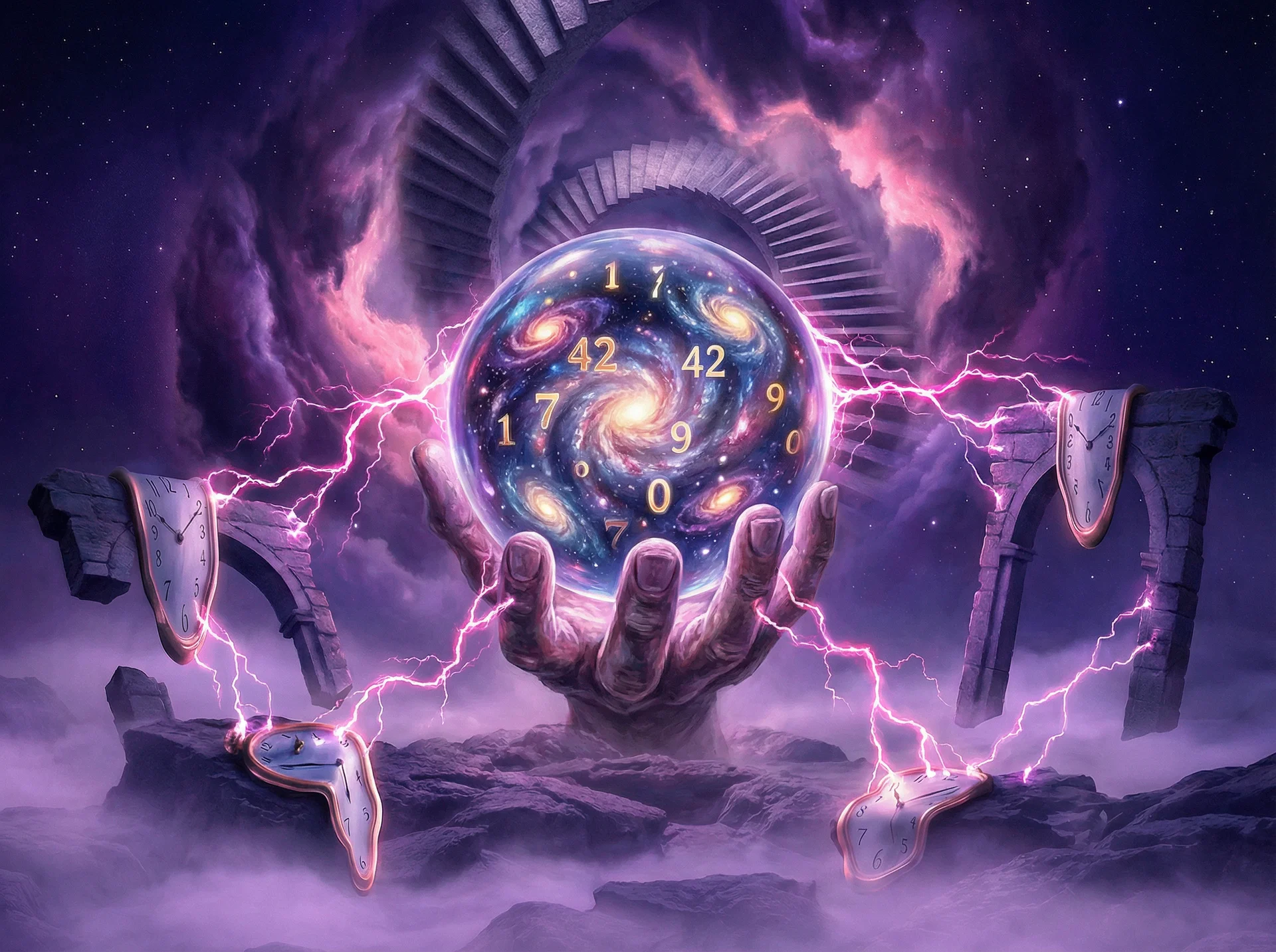 超现实艺术作品 - 命运之手与水晶球，168幸运飞艇 灵感画作